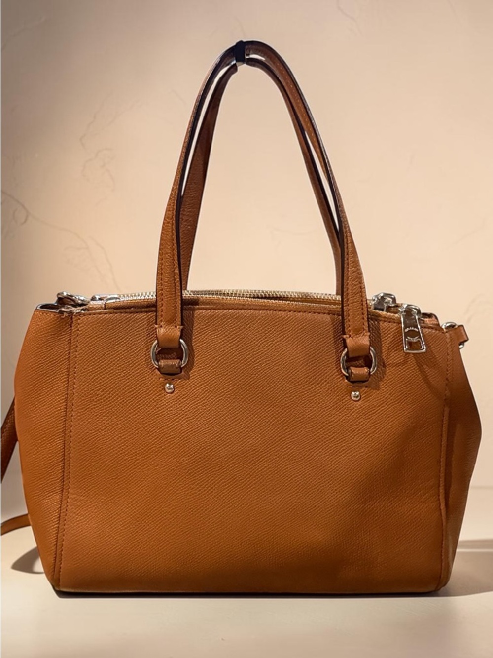 Coach Stanton Carryall 26 in Crossgrain Leather - Saddle/Silver - Picture 2 of 11